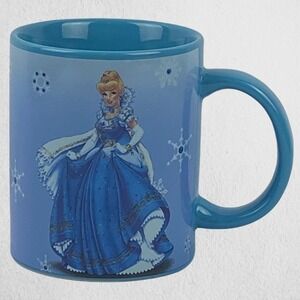 Disney Cinderella Princess 10 Oz Teal / Blue Mug 2008 Collectible Ceramic Cup